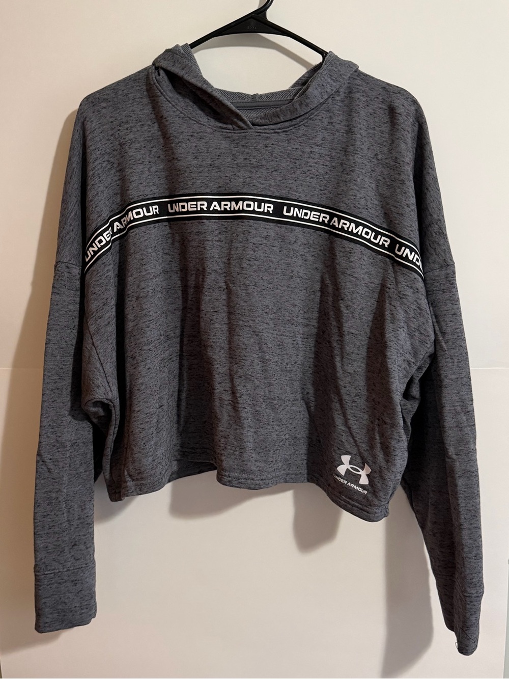Under Armour Dark Gray Cropped Hoodie with Logo Band